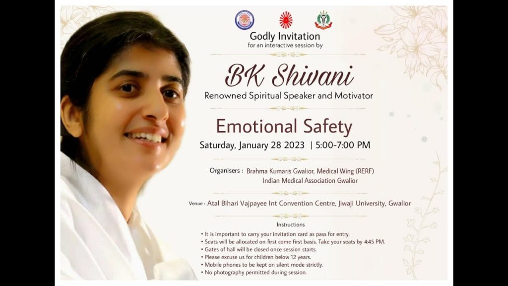 Live: Emotional Safety by BK Shivani | Gwalior | 28-01-2023 at 5:00pm